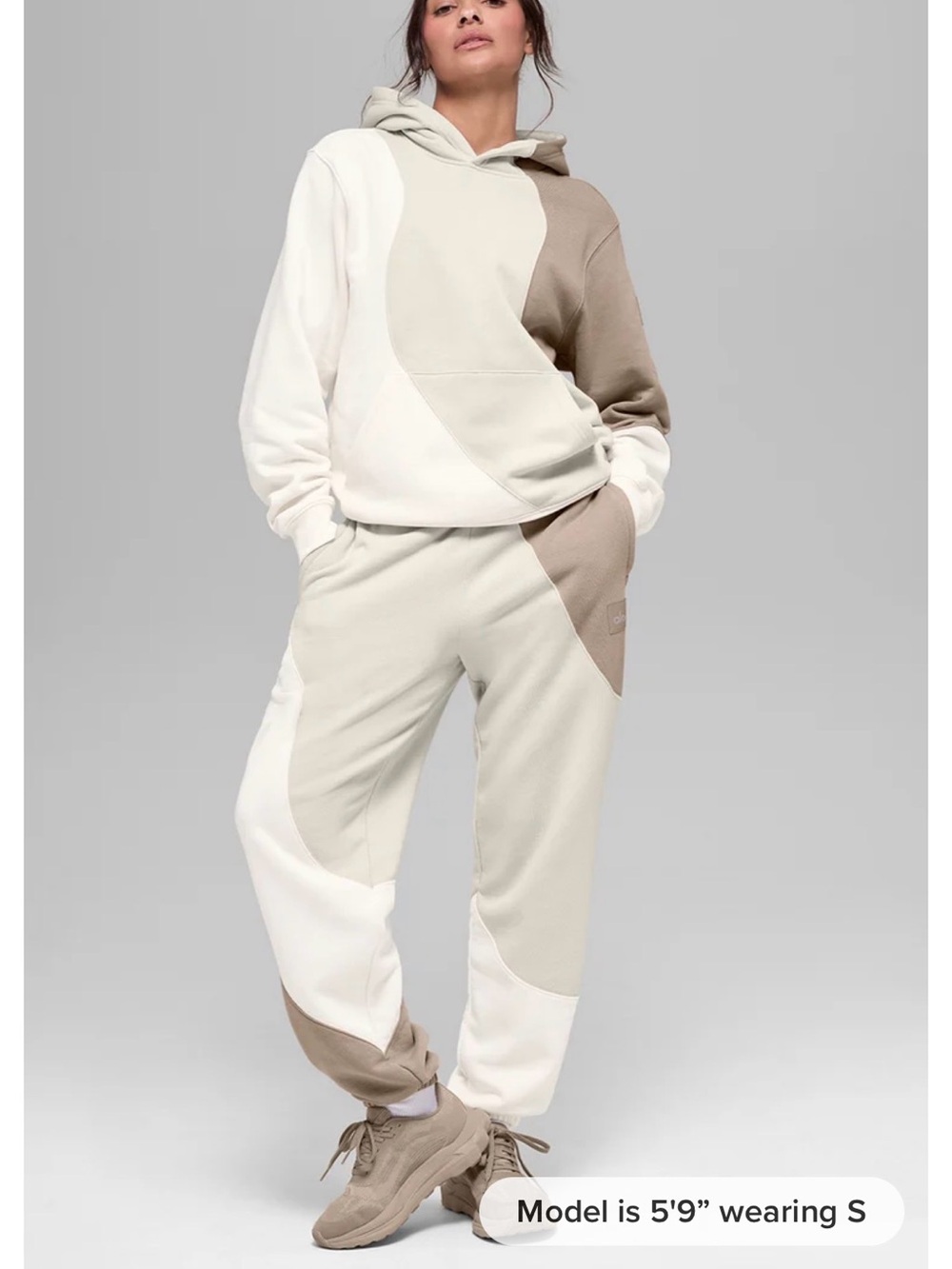 Alo Makes Waves joggers sweatpants XS unisex gravel, bone